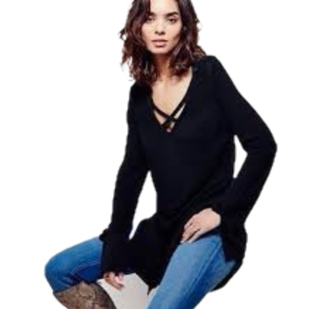 Free People Long Black Sweater - Women’s Size Small